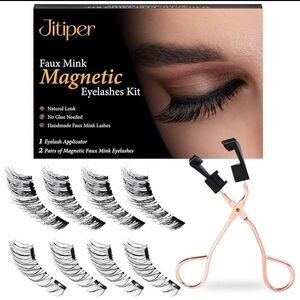 Natural Look Magnetic Eyelashes Kit - Reusable Dual 2 Pair w/Applicator